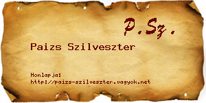 Paizs Szilveszter névjegykártya
