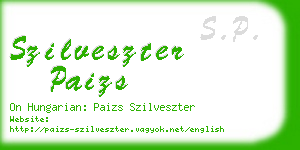 szilveszter paizs business card